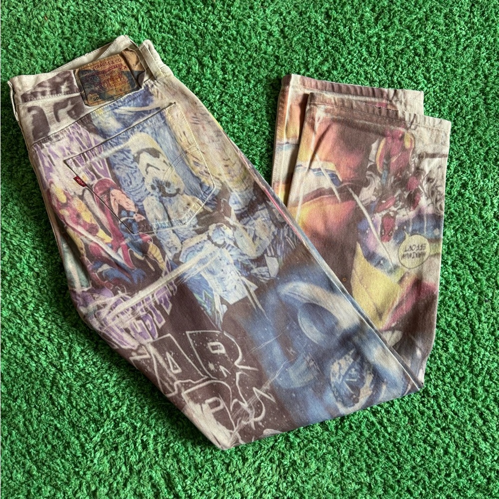 Levi's Blue and Red Chinos with Dynamic Print